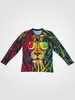 Nowy ręcznie malowany Li męskiej załogi Szyjka LG T-shirt Full Body Printed 3D FI Top Animal Wzór popularny tee poliestrowe M3QB#
