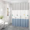 Cortinas de chuveiro Conjunto de cortina espessada Pano impermeável sem haste de partição perfurada