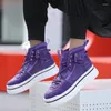 Scarpe casual Design originale Viola Colori misti Sneakers Street Style per uomo Quotidiano Adolescenti Abito alla moda piatto