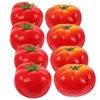 장식용 꽃 8 PCS 모방 토마토 가짜 야채 모델 체리 토마토 생명과 같은 야채