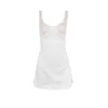 Damenkleid mit Spitze und Satin-Patchwork, V-Ausschnitt, rückenfreier Hosenträger, französischer Stil 543979