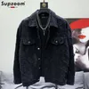 Supzoom 2022 وصول جديد Top Fi Men Casual Denim Jeans Single Breadted Cott Solid Town-Down Twon Short Bomber Jacket B0JY#