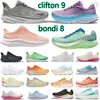 Clifton 9 Bondi 8 Running Shoes Women Men Designer Sneakers Kawana Mafate Elevon Mach Triple Black White Pink Mens Womens Outdoor Sports Trainers