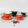 Teaware Sets Light Luxury Ceramic Nordic Coffee Cup And Saucer Gold-plated Simple Fashionable Home Internet Celebrity Tea
