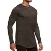 Erkek Vücut Geliştirme Spor Tişört Hızlı Kuru Koşu Gömlek LG Sleeve Compri Gündelik Top Gym Singlets Erkek Fitn Sweatshirt I3XT#