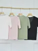 Women's T Shirts 4 Colors Women Beading Knitted Tshirt 2024 Spring Slim Simple V-Neck Short Sleeve Ladies Wool Silk Blend Tee Tops