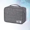 Sacs de rangement, sac de voyage, étui en Polyester pour câble de données, disque U, batterie externe, accessoires électroniques, appareils gadgets numériques (gris)