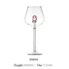1 Piece Creative 3D Pink Glass Rose Build-in Red White Wine Glasses Cup Stemware Goblets Champagne Flute Household Lovely Gift 240312