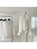 Dames blouses witte shirts en Y2k jaren 90 vintage Koreaanse harajuku jaren 2000 elegant chiffon shirt met lange mouwen topkleding herfst 2024