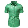 Jultröja män 2024 Stylish Slim Fit Short Sleeve Mens Dr Shirts Party Wedding Club Social Shirt Chemise Homme L4vu#