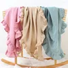 Blankets Born Throw Items Bed Accessory Swaddle Memories Solid Color Cotton Infant Baby Blanket Soft With Tassels