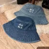 Katlanabilir Tasarımcı Denim Kova Şapkası Kadınlar Yaz Yıkanmış Kova Şapkaları Bob Caps Hip Hop Gorros Erkek Kadınlar