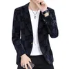 HOO 2023 Herrens Autumn New Corduroy Suit Youth Printed Printed Casual All-Match Fi New Blazer H6TE#