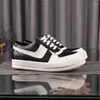 Casual skor rmk owews män äkta läderplattform sneaker lyxig platt loafer sko kvinnor höst streetwear svarta vita tränare