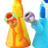 Leuchtende Silikon-Räucherschalen rutschen 14 mm 18 mm männlich bunt mit Wabenstil-Design für Glas-Shisha-Bongs-Bubbler