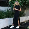 Abiti casual di base Abito lungo primaverile Abiti estivi da donna per la festa Y Fasciatura vintage lavorata a maglia Boho Nero lungo Taglie forti Vestido D Dhweb