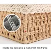 Baskets 3 Sizes/Set Handmade Straw Storage Baskets Household Items Snacks Fruit Debris Cosmetic Laundry Finishing Storage Basket