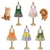 Vêtements pour chiens, robe d'été à grand nœud, motif floral, animaux fins, chats, petite écharpe, jupe princesse, accessoires pour animaux de compagnie