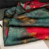 Шарфы Шелковый шарф, женская модная шаль, женская шаль, женский шарф для тепла и отдыха, используемый для украшения улицы во время сезонных путешествий Q240326