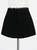 Shorts femininos vgh sólido minimalista para mulheres cintura alta emendado zíper temperamento emagrecimento calças curtas moda feminina estilo