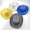Berets ملونة وميض LED Pearlescent Cowboy Hat Party Party Party Carotor