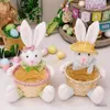 Storage Baskets Basket Bunny Doll Handmade Easter Rabbit Doll Candy Basket Ornaments for Kids Bunny Holder Home Decoration Spring Gift Idea