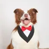 Hundebekleidung einstellbare Welpenkatze Fliege Biegekragen Kragen Big Anzug Kostüm N84C