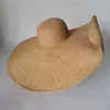 Szerokie brzegi czapki soefdioo moda ponadwymiarowa słoma dla kobiet miękki, składany kapelusz słoneczny Summer Vacation Beach Cap