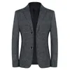 2023 NOWOŚĆ FI Casual Busin Dr Men Plaid Stripe Blazer Coat Cott Slim Anglian