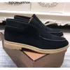 Loro Piano LP Lorospianasl Nubuck Schuhe neue Leder Herren Gehen High Top Shoes Luxury Sneakers Lock Designer Flats Slip-on-Kleiderschuhstiefel 39-46