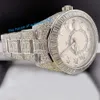 Benutzerdefinierte wasserdichte Herrenuhren der Luxusmarke, goldene Moissanit-Armbanduhr, Hip-Hop-Mechanische Uhr mit Iced Out