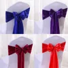 Chair Covers 1pc Soft Satin Bow Sashes Wedding Indoor Outdoor Ribbon Butterfly Ties For Party Event El Banquet Decorations