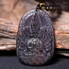 Collane con ciondolo all'ingrosso Colore Nero Ossidiana naturale Migliaia di mani Guanyin Collana Buddha Zodiaco Genere Topo Guardia Dio