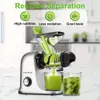 Masticating Juicer Hine High Juice Yield, Easy Cleaning, Reverse Function Quiet Motor for Vegetables and Fruits - Sier Gray