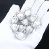 Hänge halsband vita turkos sten runda boll 16mm pärlhängen drake wrap reiki chakra healing amulet smycken grossist 10 st tn3143