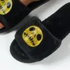 Slippers Furry Lucyever 2024 420 Halloween Women Crystal Decor Flat Heel Plush Woman Non Slip Soft House Slides Female 271