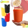 Bols Micro-ondes Popcorn Bol Seau Pliable Silicone DIY Rouge Maker Avec Couvercle Chips Plat De Fruits De Haute Qualité Cuisine Outils Faciles