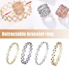 Link Bracelets 2 In 1 Magic Stretchable Bracelet For Women Charm Shiny Crystal Retractable Rings Jewelry Gift Party L1P9