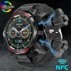 Watches 2023 New 3 in 1 Men Smart Watch med TWS Earuds Amoled Bluetooth Headset Smartwatch med högtalares tracker musiksportklockor