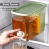 Kitchen Storage 5.6L Large Capacity Cold Water Pitcher Kettle In Refrigerator Iced Beverage Dispenser Wide Mouth Easy Filling With Faucet