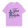 T-shirts voor heren Ik ben bang dat je je laatste Tatouille Sir tee shirt grappige muis grafische tees zomer mannen vrouwen schattig oversized korte mouw