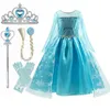 Robes de filles robe de princesse fille anniversaire Halloween Costume pour enfants vêtements Cosplay vêtements bleu longue robe fantaisie enfants Drop Deli Dhdp7