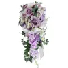 Fiori decorativi fatti a mano a forma di goccia d'acqua Bouquet di fiori Delicati accessori per cerimonie nuziali