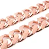 15 мм длина по индивидуальному заказу, модная мужская цепочка из розового золота, ожерелье из нержавеющей стали для мужчин, кубинское звено, ювелирные изделия в стиле хип-хоп, Chain267y