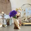Vasi Ragazza per fiori Composizione floreale Decorazione Statua Materiale in resina Fioriera da tavolo Camera da letto Sala studio Tavolo da pranzo