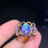 Klusterringar kjjeaxcmy fina smycken naturliga opal 925 sterling silver män kvinnor ring stöd test utsökta