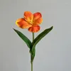 Flores decorativas realista e bonita simulação de tulipa pu falsa para decoração de casamento casa el tabel festa