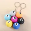 Keychains Creative Fashion Color PVC Soft Lime No.1-8 Biljard Key Ring Bagage Pendant Sports Perifera gåvor