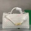 Andamo tote bag spiaggia sacca estiva a cassetta designer weave borse spalla borse a traversa vera pelle di moda in pelle