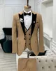 tailored Men's Formal Suits Sets Ivory Unique Design Shawl Lapel Blazer Trousers Wedding Clothing 3pcs Jacket Pants Vest Outfit f9tN#